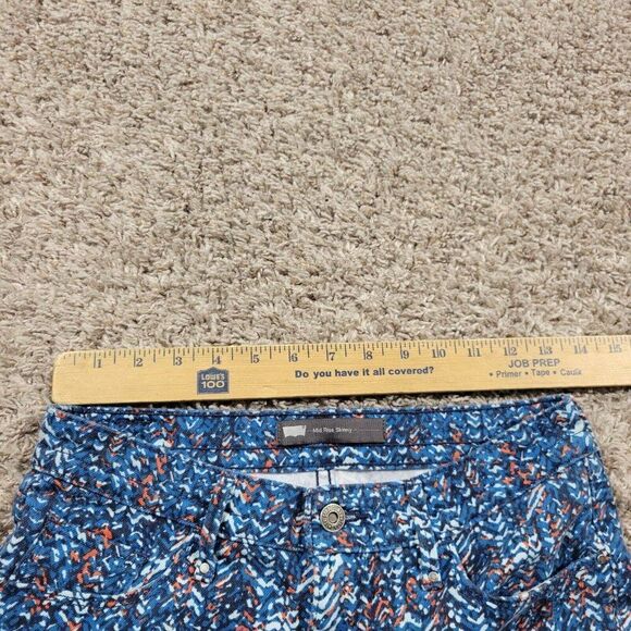 Levis Jeans Womens 4 Blue Floral Mid Rise Skinny Crop Denim - Picture 2 of 8